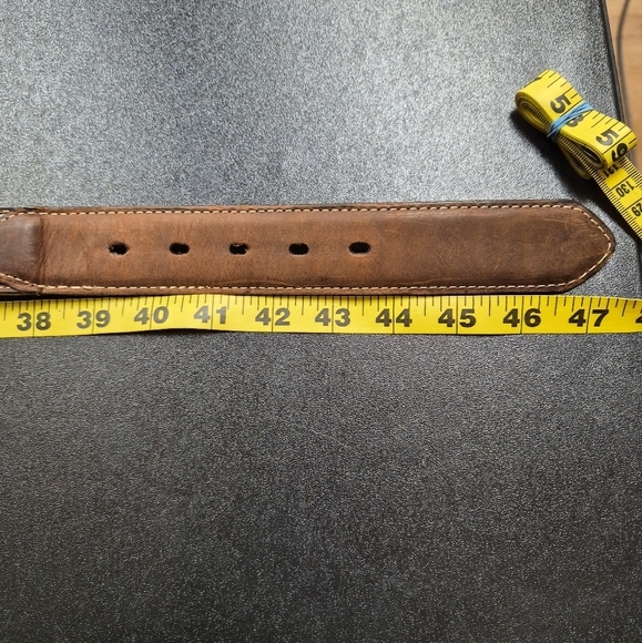 Nocona Mens Mossy Oak 12 Gauge Shotgun Shell Concho Brown Leather Belt - Size 42 - Picture 10 of 11